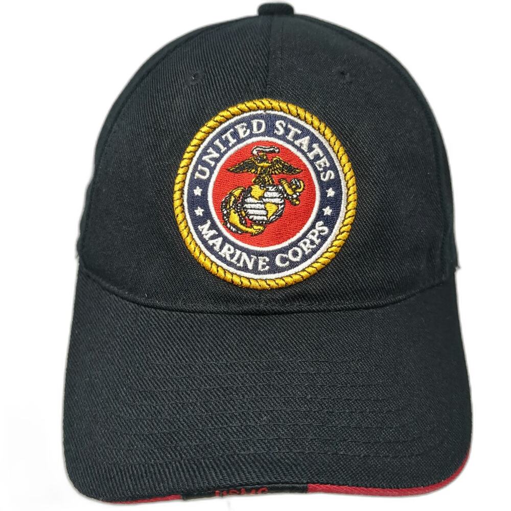 G.C.C. United States Marine Corps USMC Baseball Cap Black One Size Strapback Hat